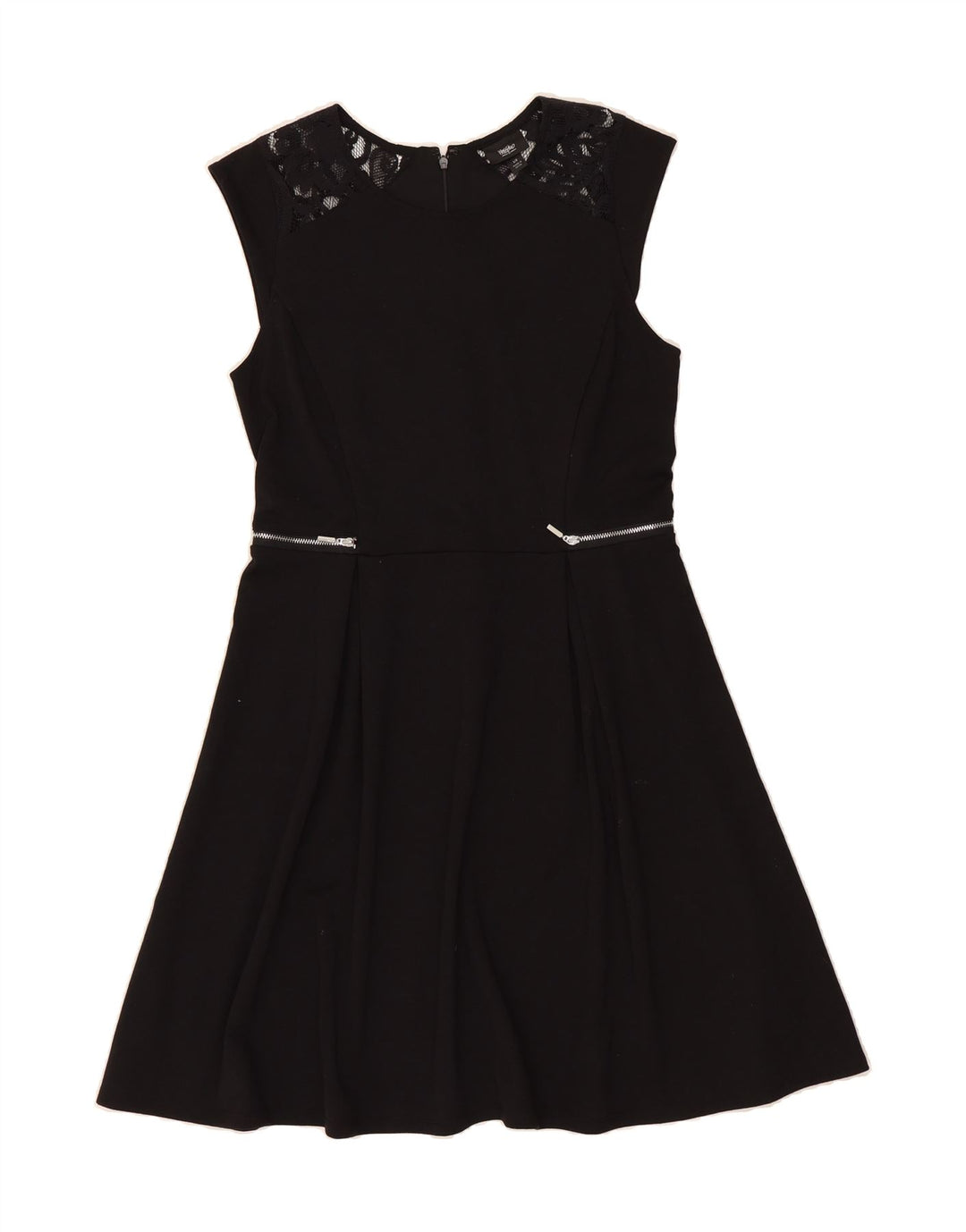 MOSSIMO Womens Sleeveless A-Line Dress UK 14 Large Black Polyester Vintage Mossimo and Second-Hand Mossimo from Messina Hembry 