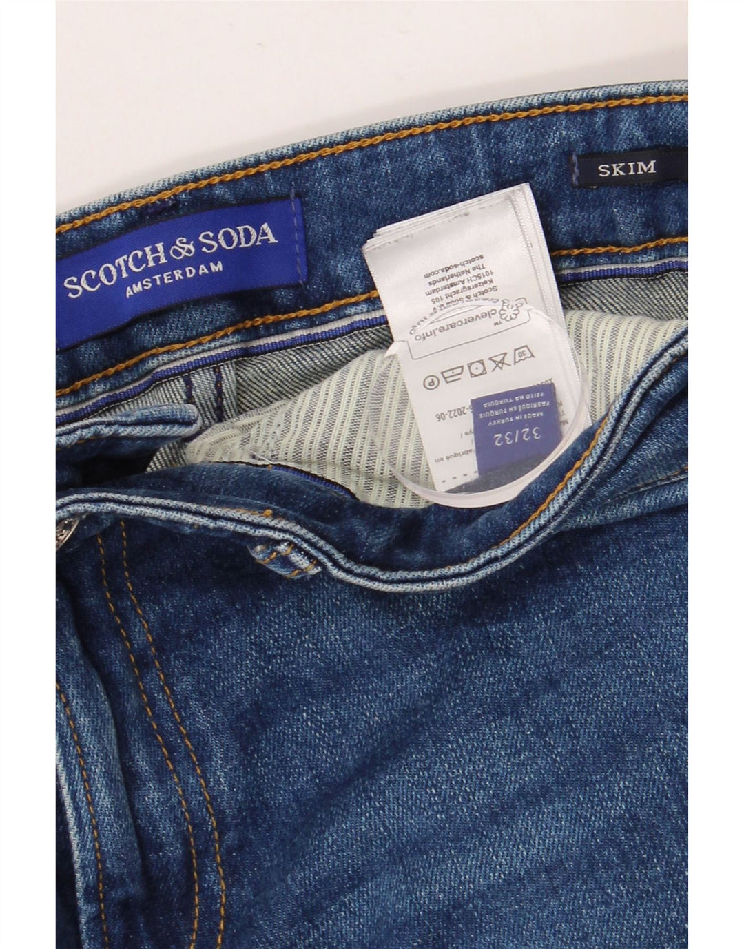 SCOTCH & SODA Mens Amsterdam Skinny Jeans W32 L32 Blue Cotton