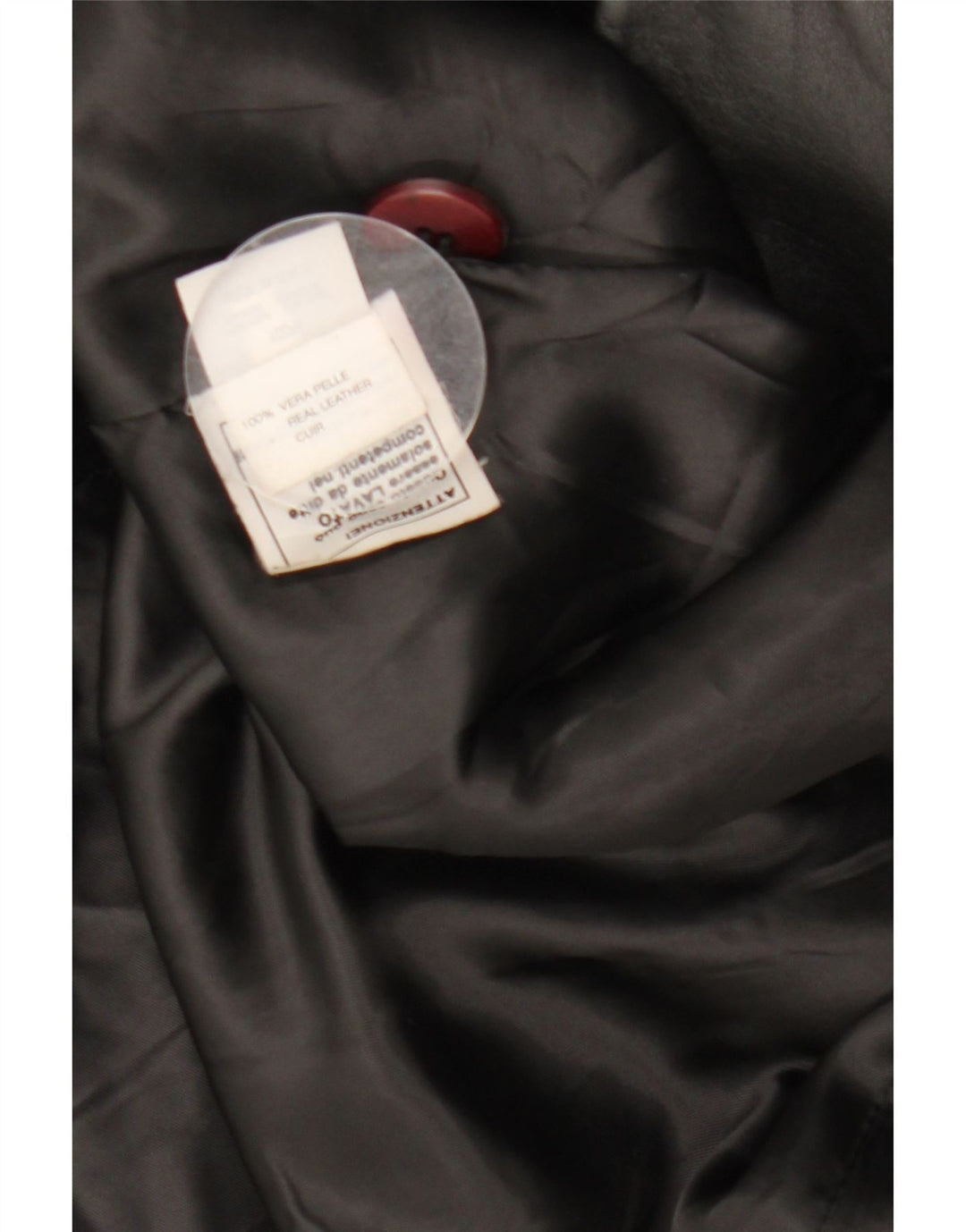 Vintage Womens Leather Coat IT 42 Medium Black Leather