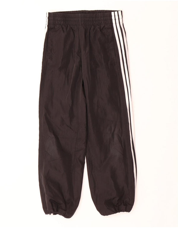 ADIDAS Girls Tracksuit Trousers Joggers 9-10 Years Black Polyester
