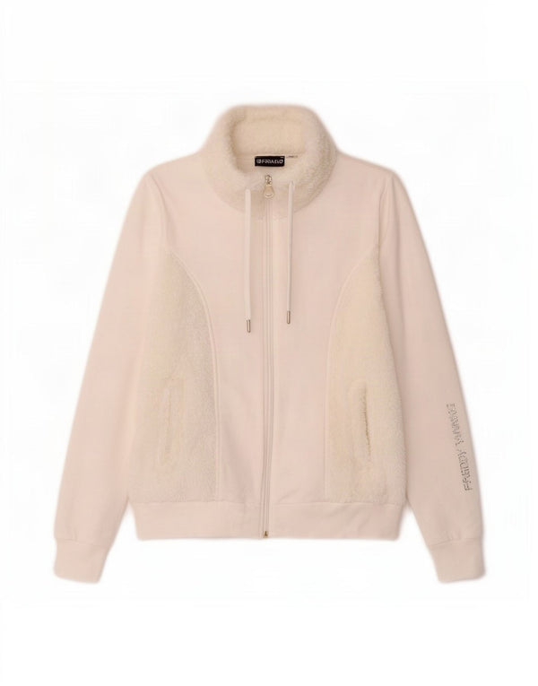 Freddy Womens Graphic Oversized Tracksuit Top Jacket UK 10 Small White