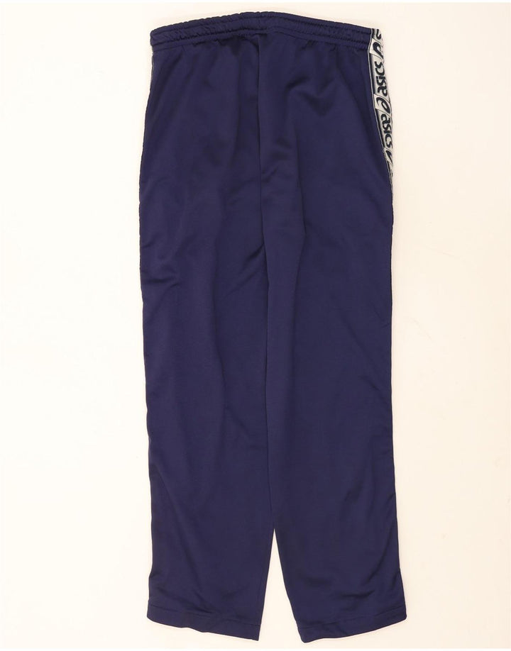 Asics Mens Graphic Tracksuit Trousers Large Navy Blue Colourblock