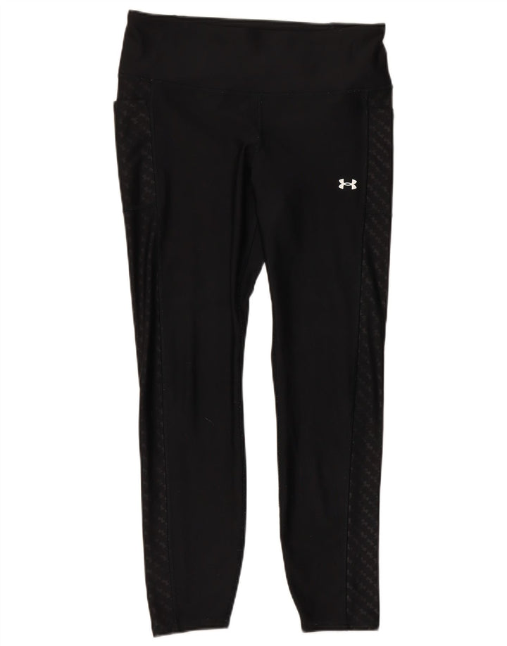 UNDER ARMOUR Womens Leggings Large Black Polyester