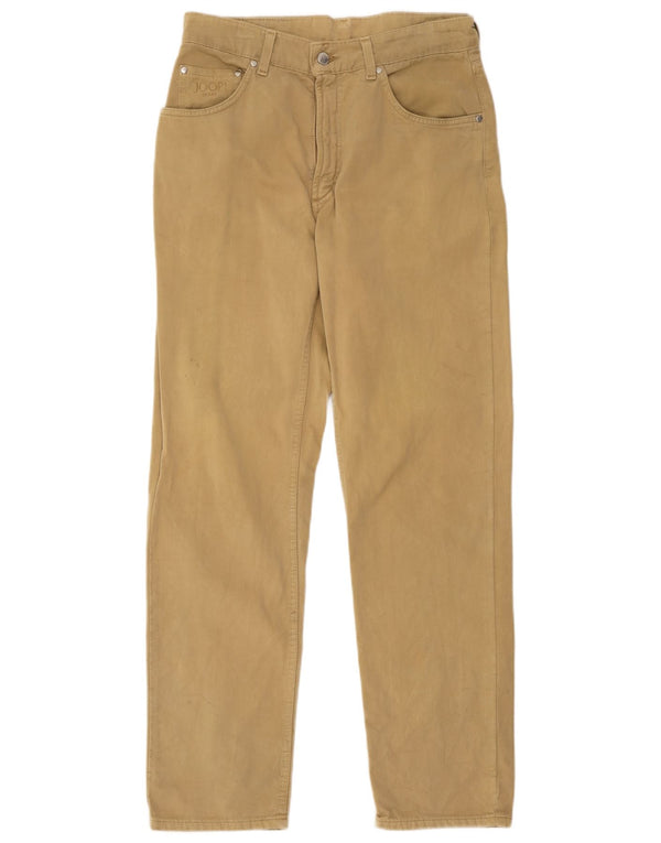 Joop Mens Straight Casual Trousers EU 48 Medium W32 L30 Beige Cotton