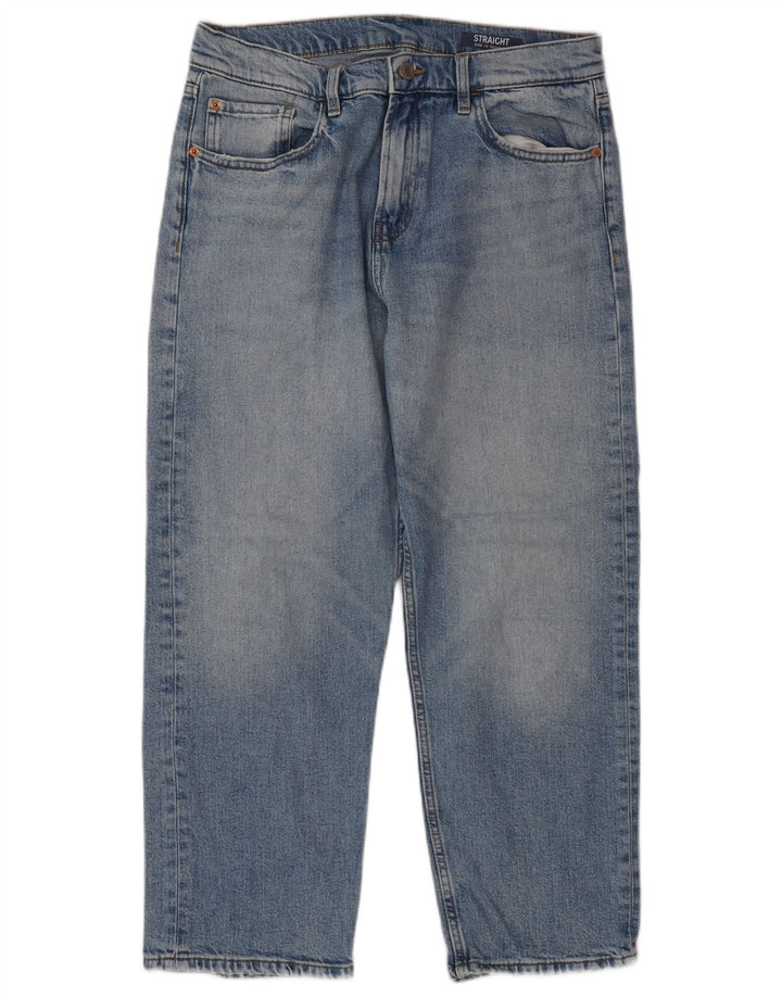 Marks & Spencer Womens Regular Straight Jeans UK 12 Medium W30 L25 Blue