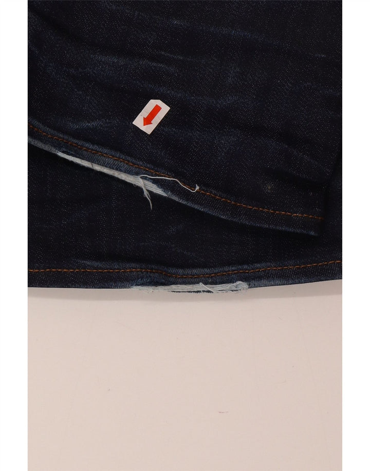 G-STAR Mens 3301 Distressed Regular Tapered Jeans W34 L32 Navy Blue Cotton