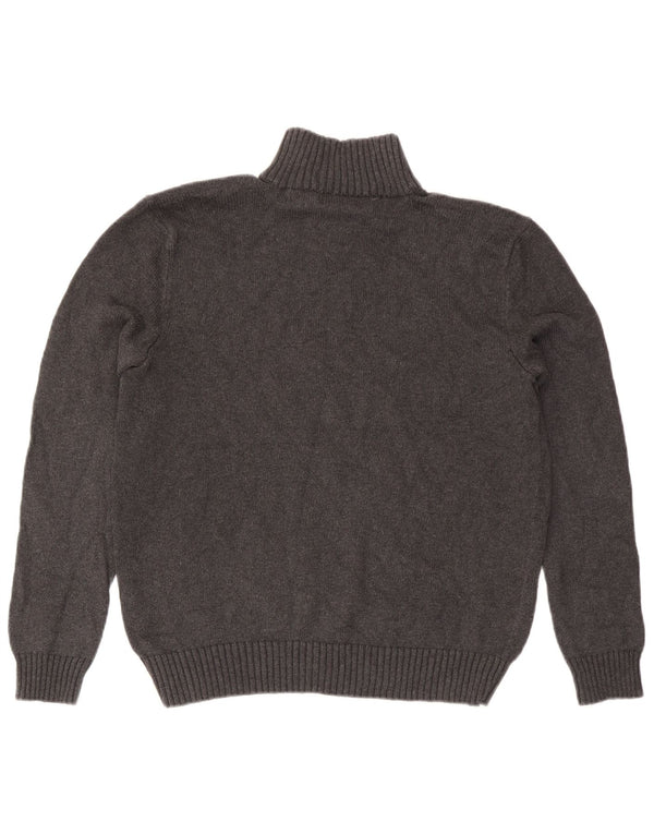 Polo Ralph Lauren Mens Zip Neck Jumper Sweater Medium Grey Cotton