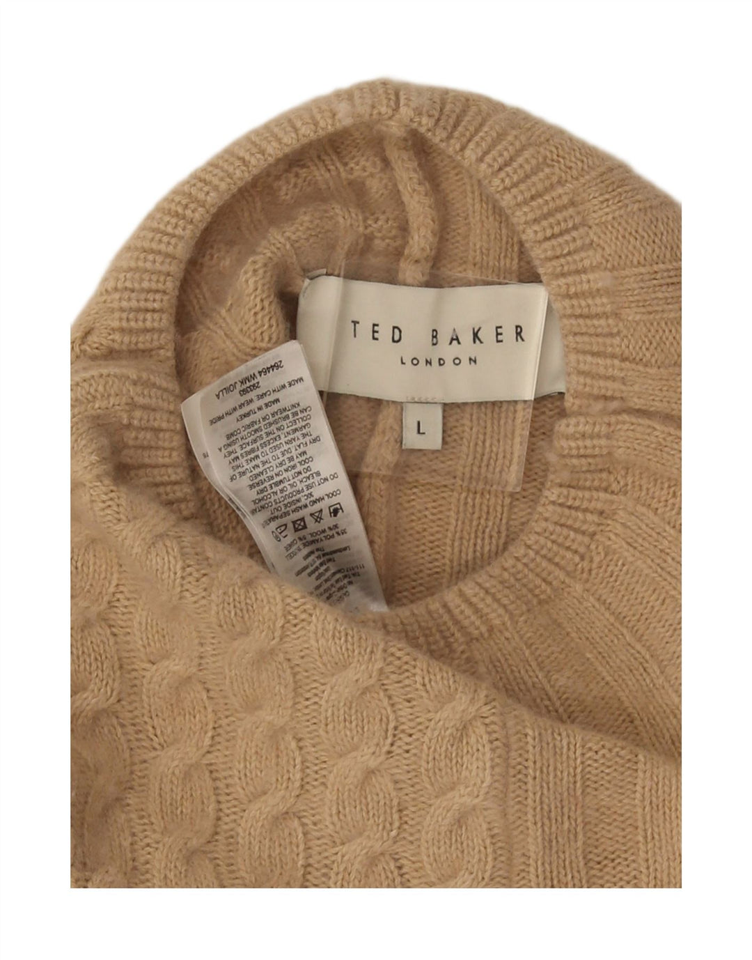 Ted Baker Womens Poncho Jumper UK 16 Large Beige Polyamide