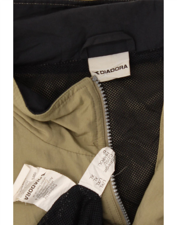 DIADORA Mens Rain Jacket UK 42 XL Khaki Polyester Vintage Diadora and Second-Hand Diadora from Messina Hembry 