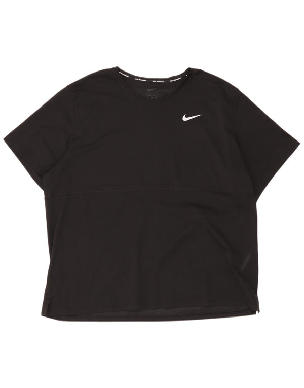 Nike Mens Dri Fit T-Shirt Top 2XL Black Polyester