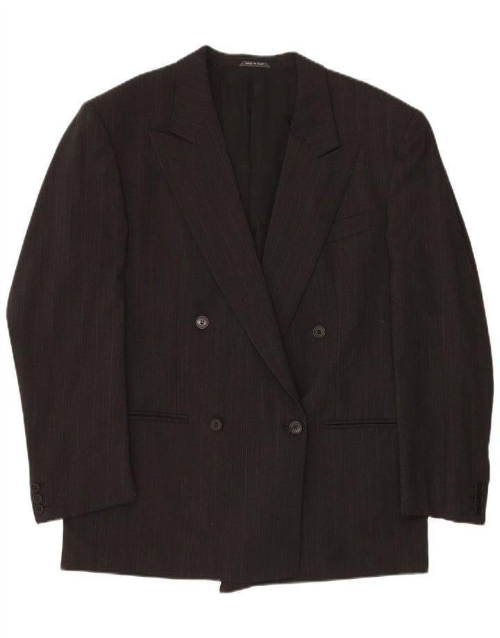 MISSONI Mens Uomo Double Breasted Blazer Jacket IT 50 Large Grey Pinstripe