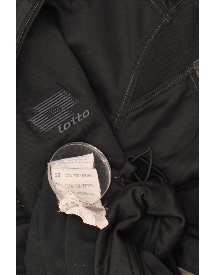 LOTTO Mens Tracksuit Top Jacket Medium Black Colourblock Polyester