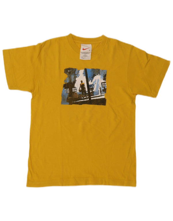 Nike Boys Graphic T-Shirt Top 10-11 Years Medium Yellow Cotton