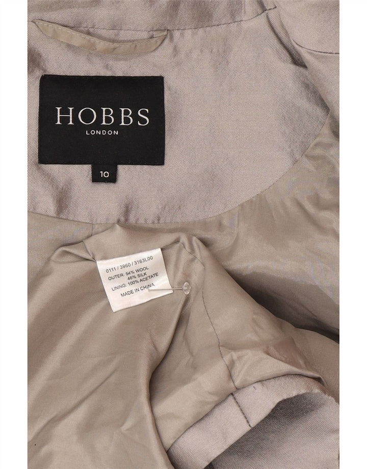 Hobbs Womens Overcoat UK 10 Small Grey Wool