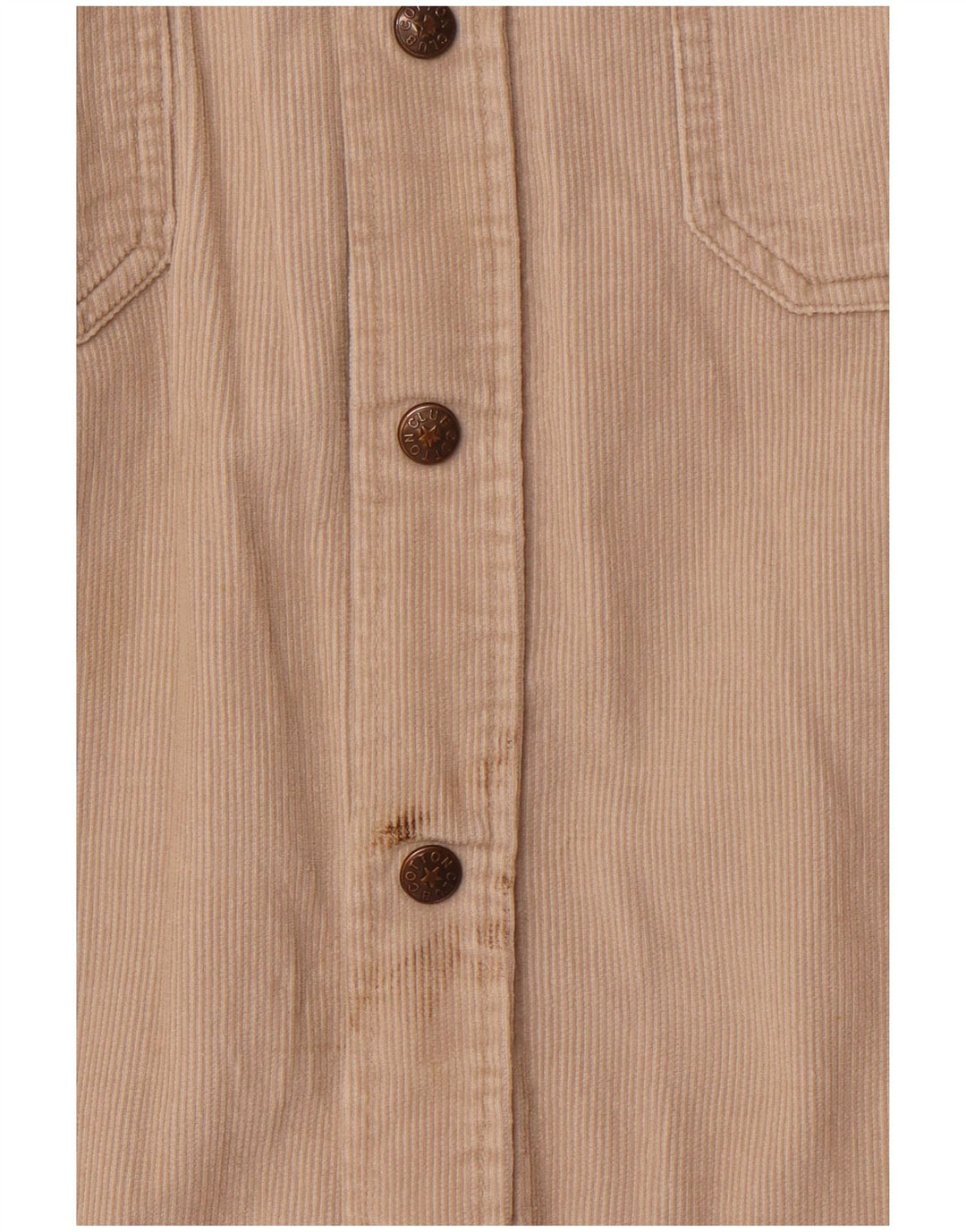 COTTON CLUB Mens Corduroy Shirt Large Beige Cotton