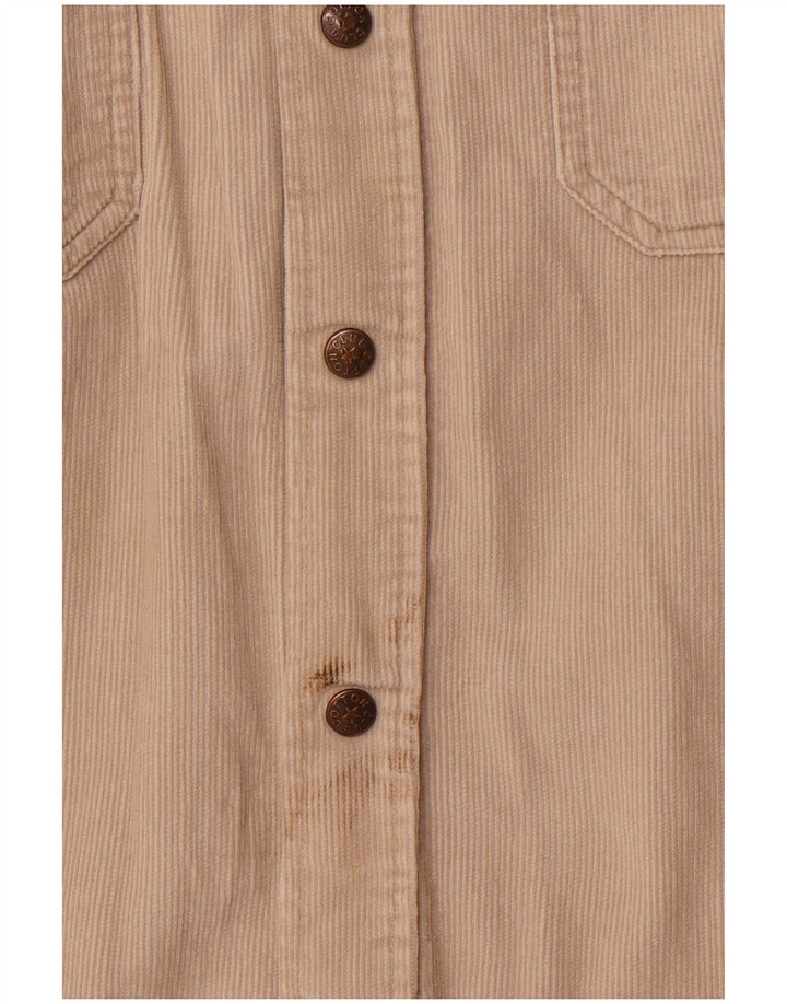 COTTON CLUB Mens Corduroy Shirt Large Beige Cotton