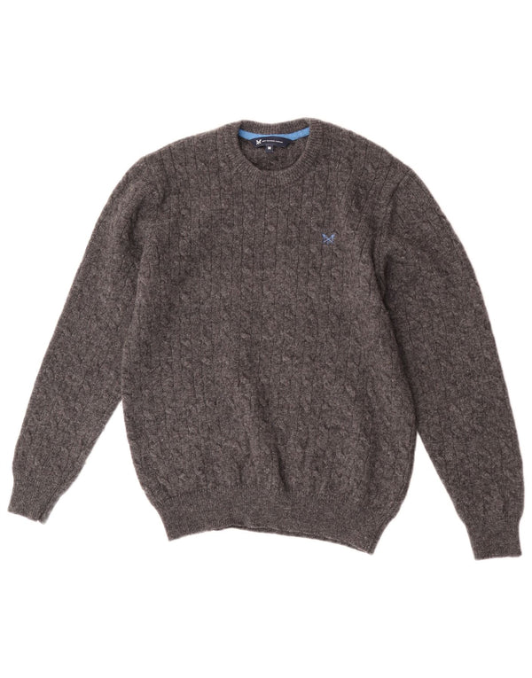 Crew Clothing Mens Crew Neck Jumper Sweater Medium Grey Lambswool