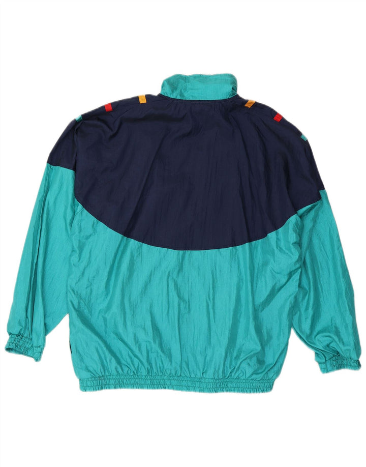 VINTAGE Mens Tracksuit Top Jacket XL Blue Colourblock
