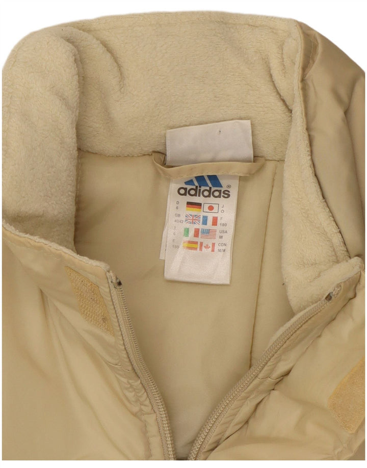 Adidas Mens Loose Fit Padded Jacket UK 40/42 Medium Beige Polyester