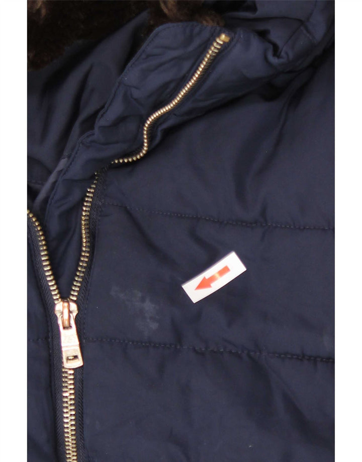 Marks & Spencer Womens Padded Jacket UK 16 Large Navy Blue Polyester