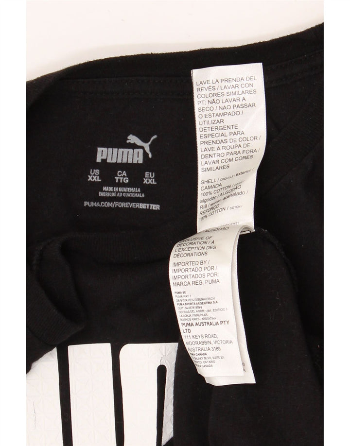 PUMA Mens Graphic T-Shirt Top 2XL Black Cotton