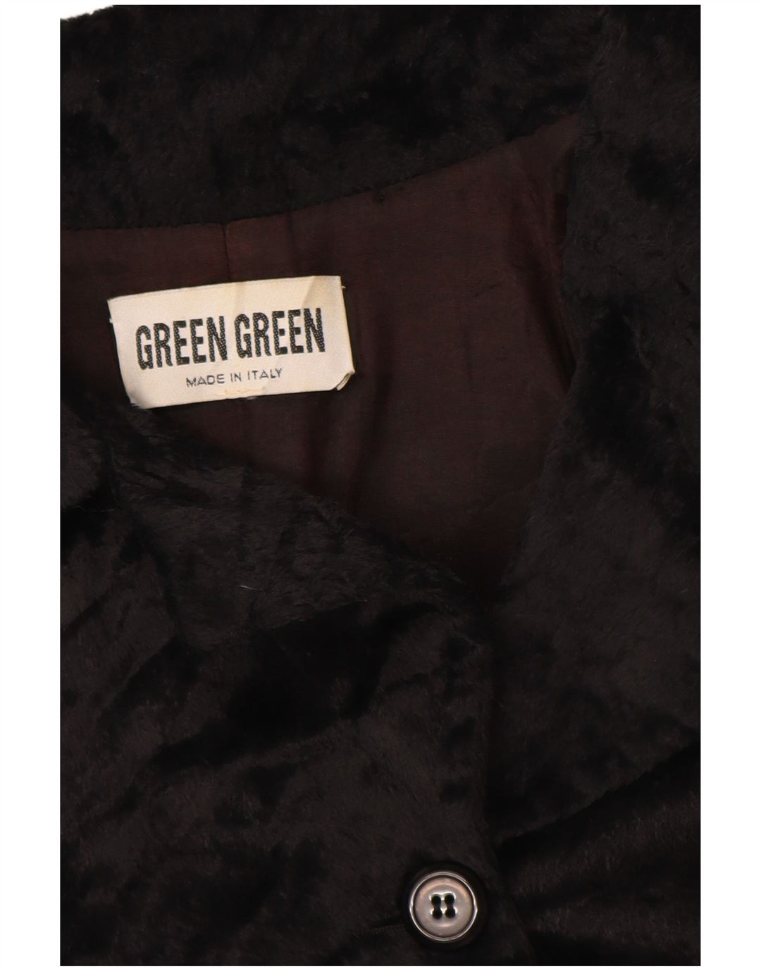 Vintage Womens Faux Fur Jacket UK 12 Medium Black Polyamide