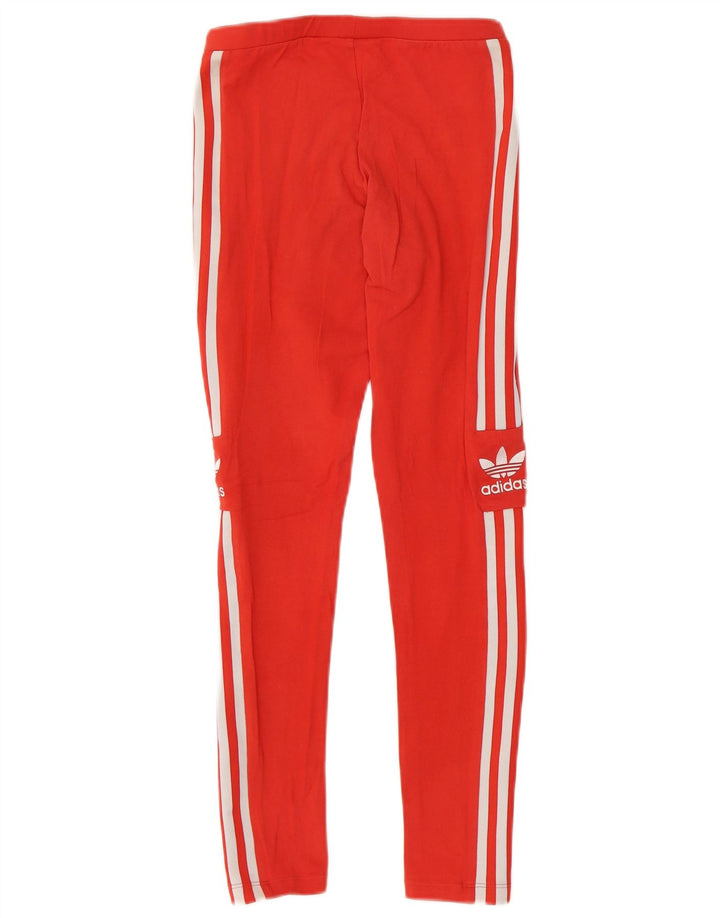ADIDAS Womens Leggings UK 6 XS  Red Cotton