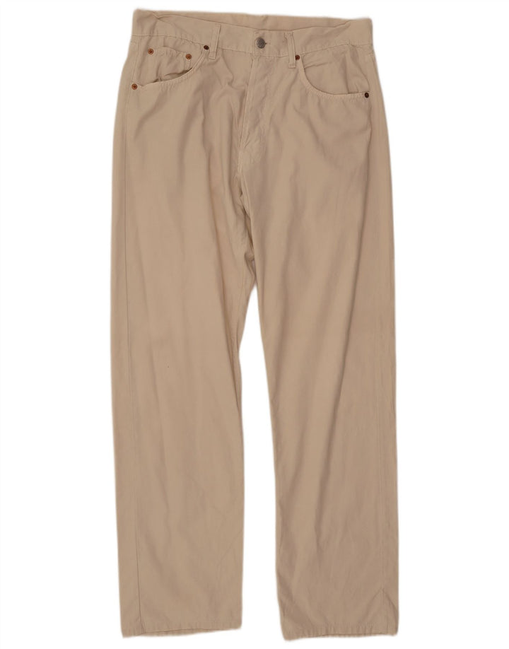 REPLAY Mens Straight Casual Trousers W36 L34 Beige Cotton