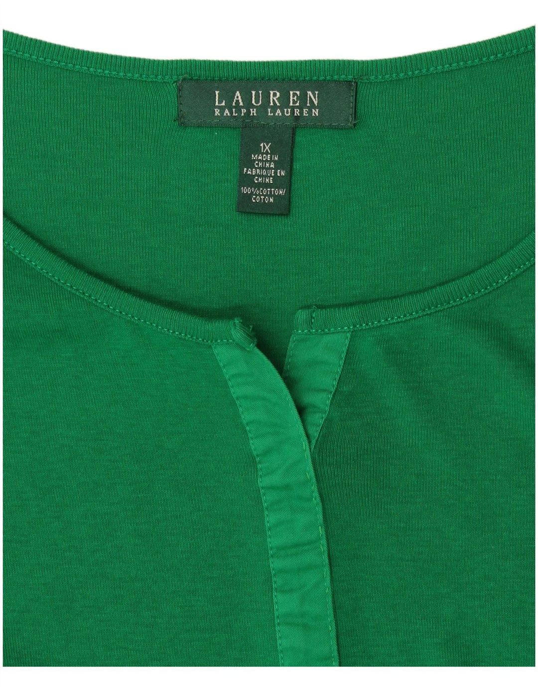 RALPH LAUREN Womens Top Long Sleeve UK 18 XL Green Cotton