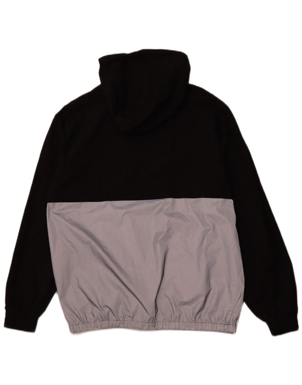 FILA Mens Hooded Zip Neck Tracksuit Top Jacket Large Black Colourblock