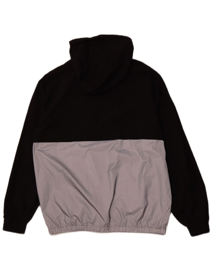 FILA Mens Hooded Zip Neck Tracksuit Top Jacket Large Black Colourblock