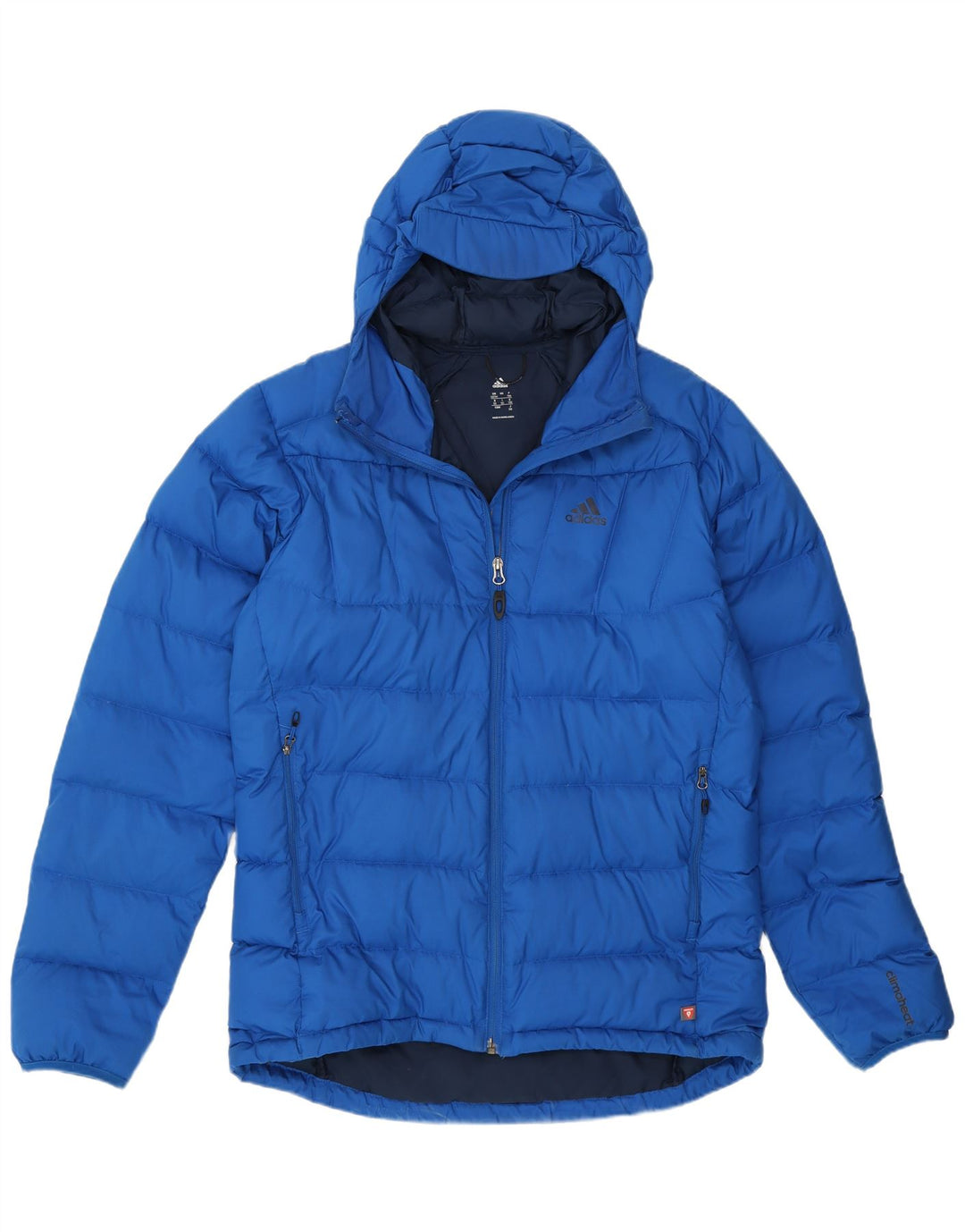 Adidas Mens Hooded Padded Jacket UK 42/44 Large Blue Polyester