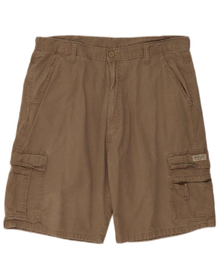 Wrangler Mens Cargo Shorts W36 Large Khaki Cotton