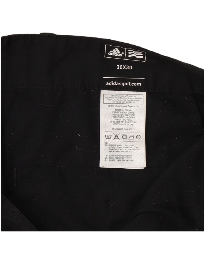 Adidas Mens Straight Chino Trousers W36 L30 Black Polyester