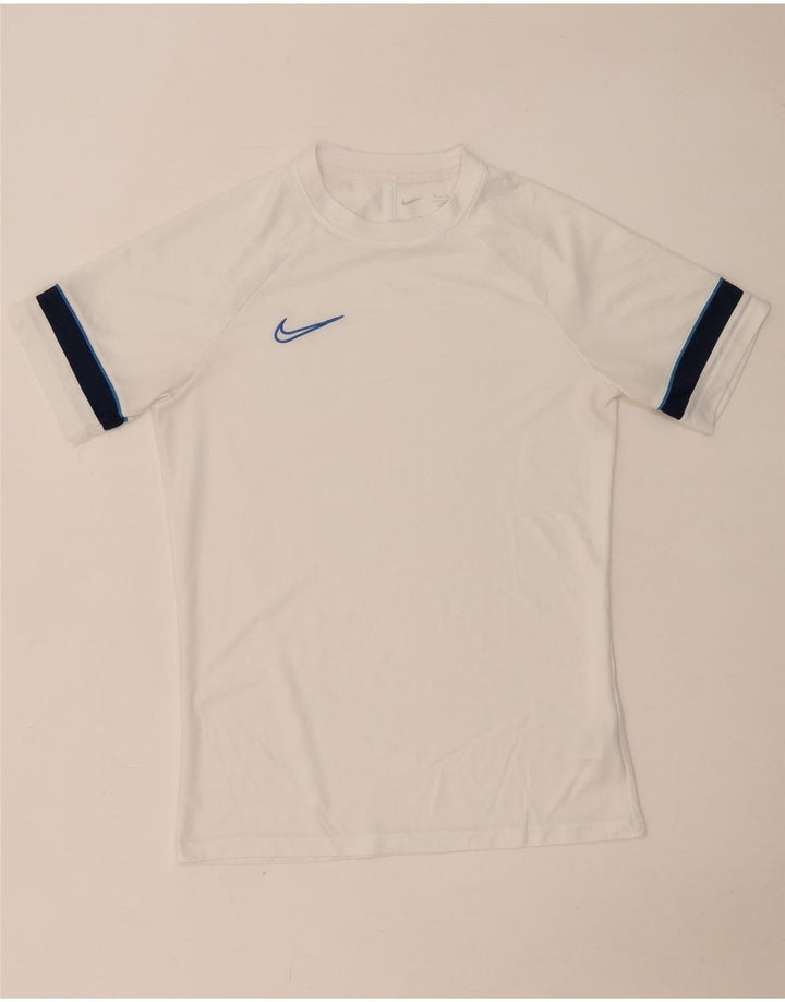 NIKE Mens Dri Fit T-Shirt Top Medium White Colourblock Polyester