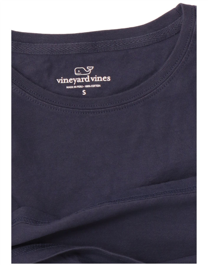 VINEYARD VINES Mens Graphic Top Long Sleeve Small Navy Blue Cotton