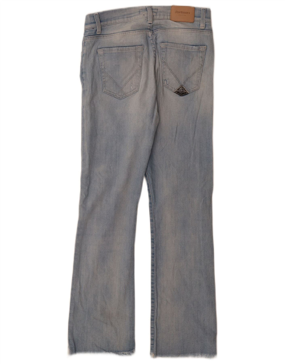 Roy Rogers Womens Distressed Bootcut Jeans W25 L28 Blue Cotton