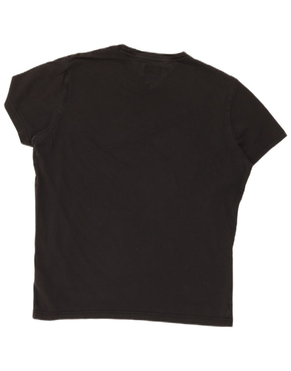 TOMMY HILFIGER Mens T-Shirt Top Medium Black Cotton