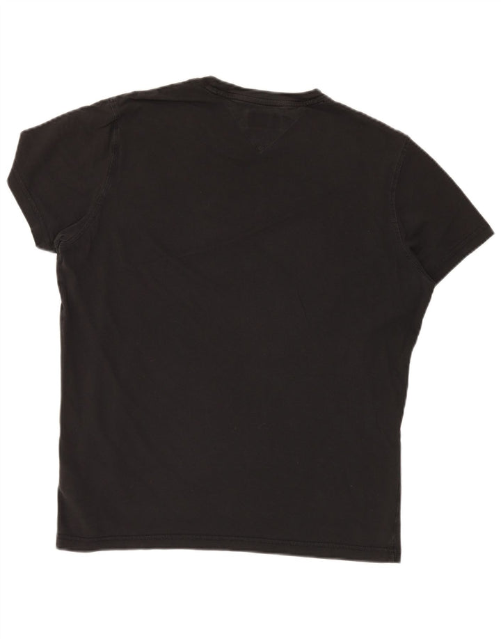 TOMMY HILFIGER Mens T-Shirt Top Medium Black Cotton