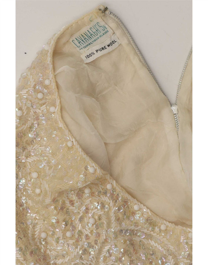 Vintage Womens Blouse Top UK 14 Medium White Wool