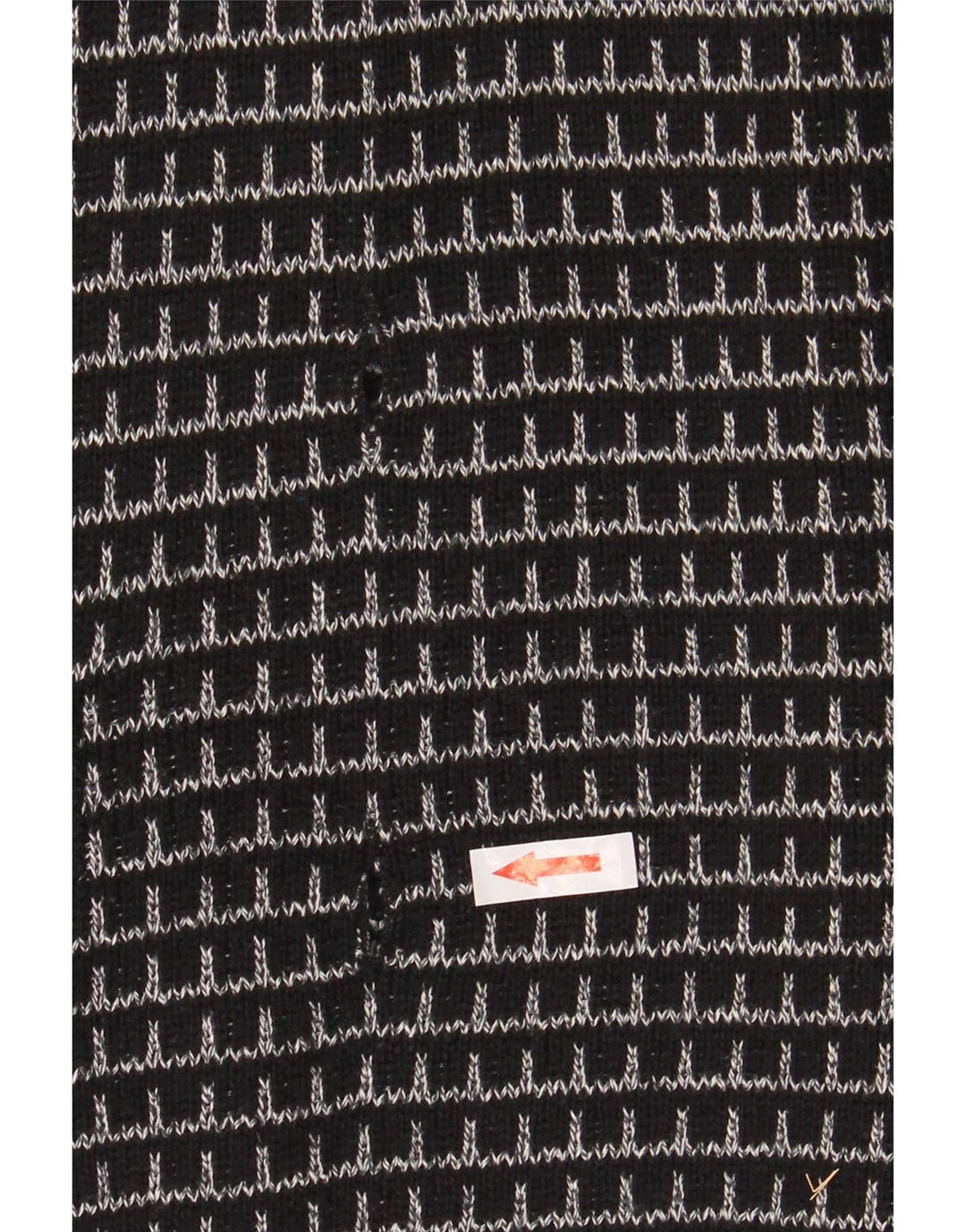 Settebello Mens Cardigan Sweater XL Black Check Acrylic