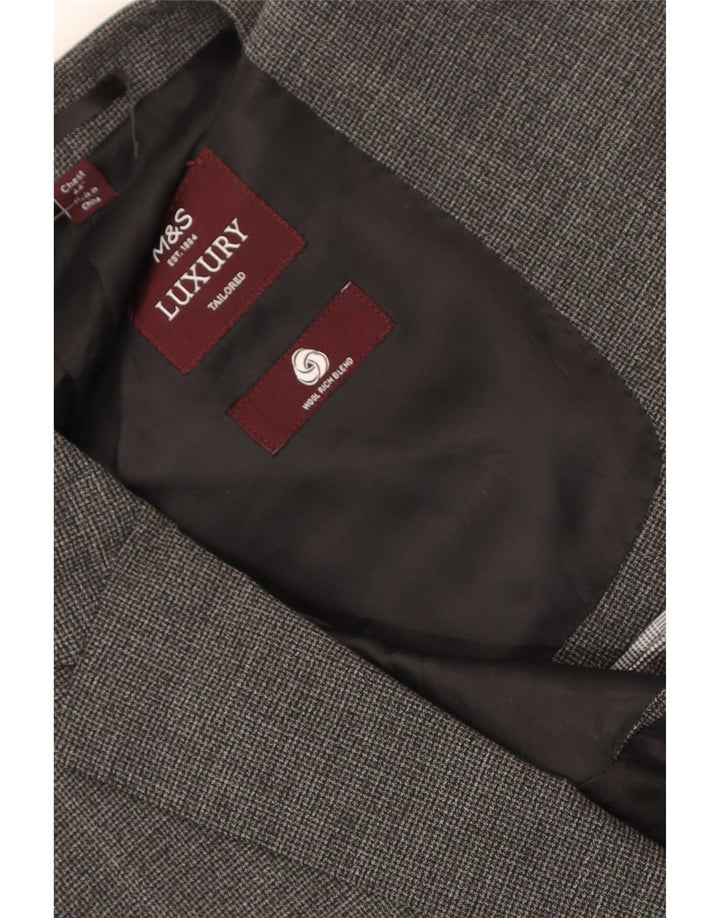 Marks & Spencer Mens 2 Button Blazer Jacket UK 44 XL Grey
