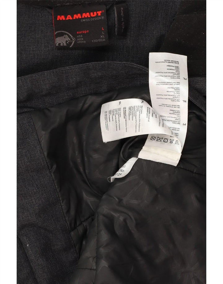 MAMMUT Womens Hooded Windbreaker Coat UK 16 Large Grey Polyester