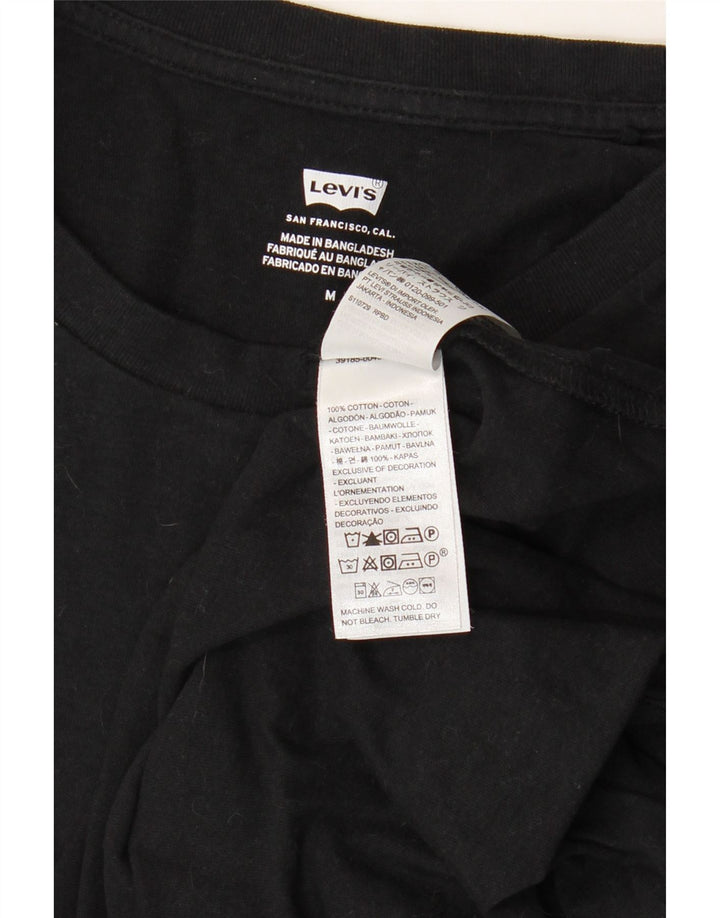 LEVI'S Womens T-Shirt Top UK 12 Medium Black Cotton