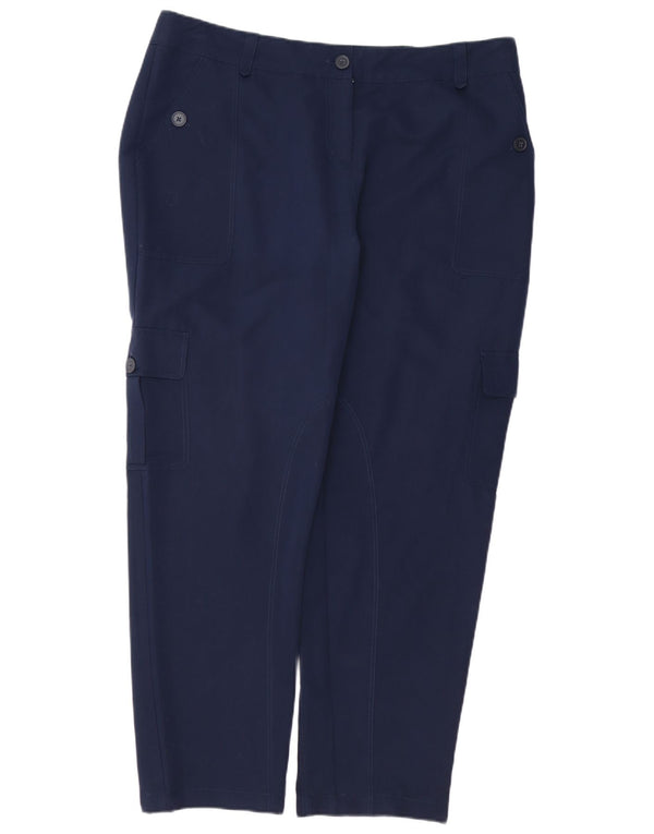 CREW CLOTHING Womens Tapered Cargo Trousers UK 18 XL W40 L30 Navy Blue