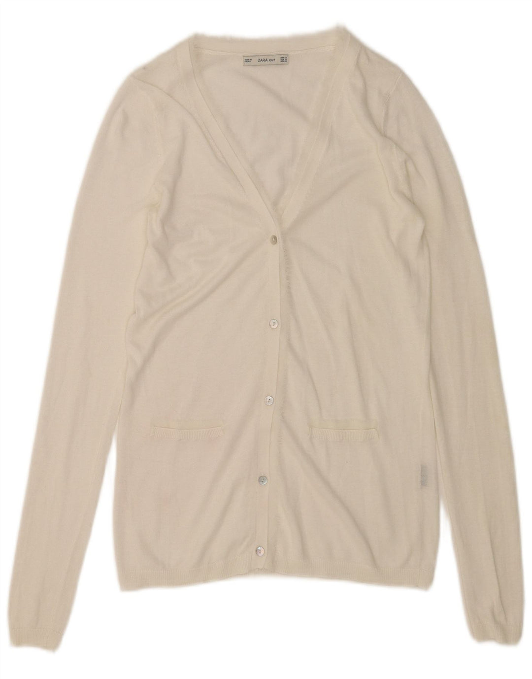 Zara Womens Cardigan Sweater UK 10 Small White