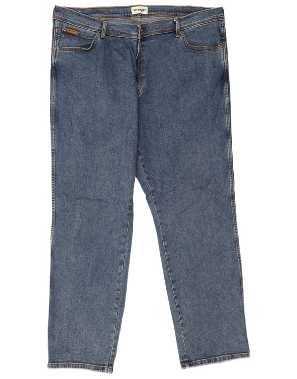Wrangler Mens Texas Straight Jeans W46 L32 Blue Cotton