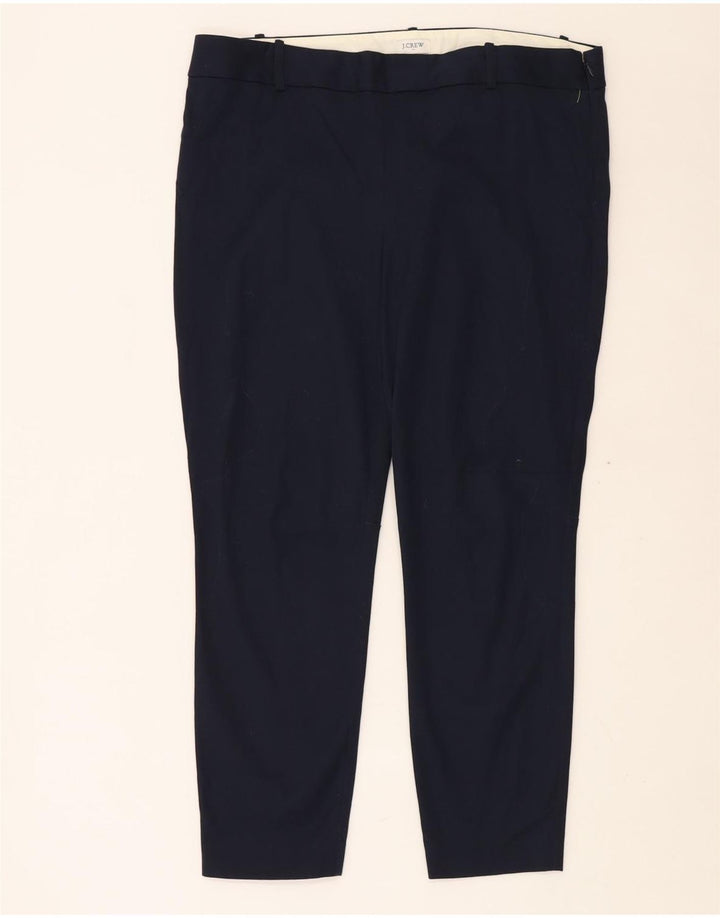 J. CREW Womens Skinny Casual Trousers US 14 XL W36 L28 Navy Blue Cotton