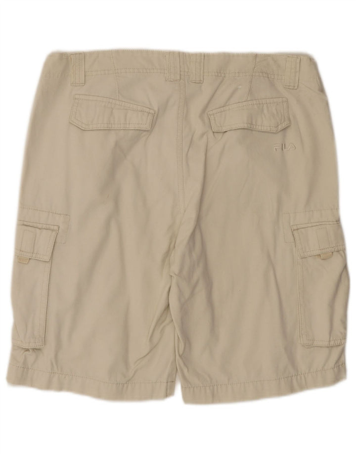 Fila Mens Cargo Shorts Large W34  Off White Cotton