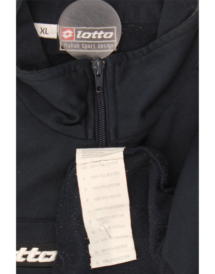 Lotto Mens Zip Neck Sweatshirt Jumper XL Navy Blue Polyester